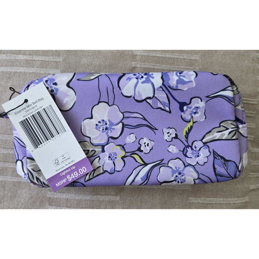 VERA BRADLEY  Essential Mini Belt Bag  Wild Roses Lavender  NWT‎